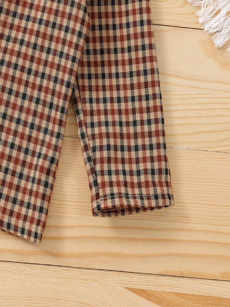 2 Stk Baby Piger Mode Casual Ensfarvet Plaid Sæt