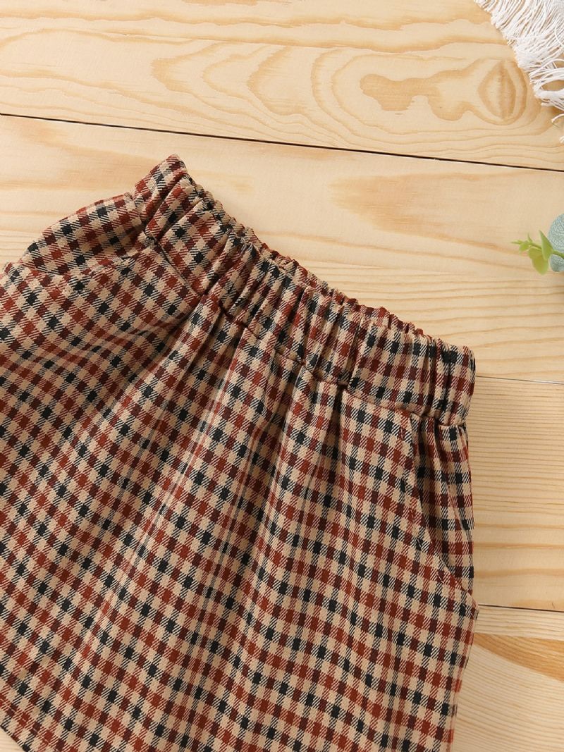 2 Stk Baby Piger Mode Casual Ensfarvet Plaid Sæt