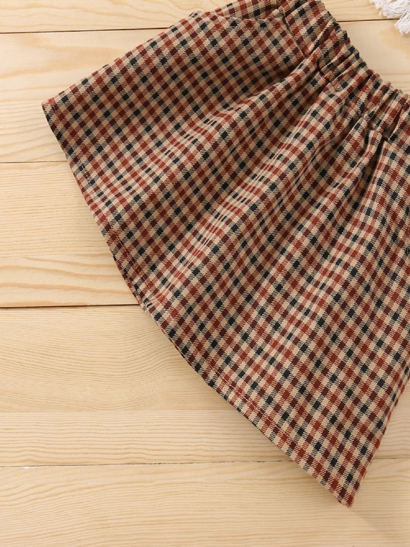 2 Stk Baby Piger Mode Casual Ensfarvet Plaid Sæt