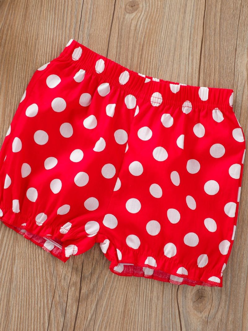 2 Stk. Børnepige Outfit Sæt Baby Pige Tøj Outfits Bomuld Polka Dot Overdele Casual Sæt