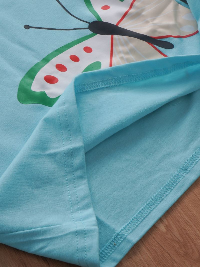 2 Stk Piger Casual Butterfly Print Langærmet Sæt