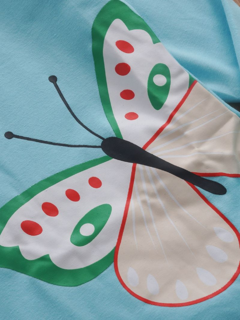 2 Stk Piger Casual Butterfly Print Langærmet Sæt