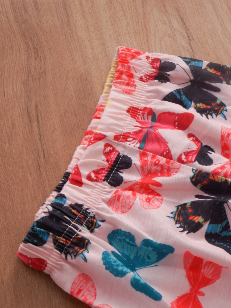 2 Stk Piger Casual Butterfly Print Langærmet Sæt