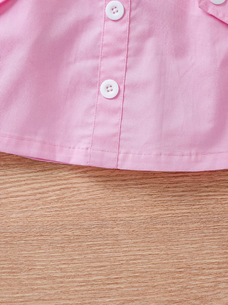 2 Stk Piger Casual Elegant Flæsede Toppe & Suspender Nederdel Sæt Til Vinterfest