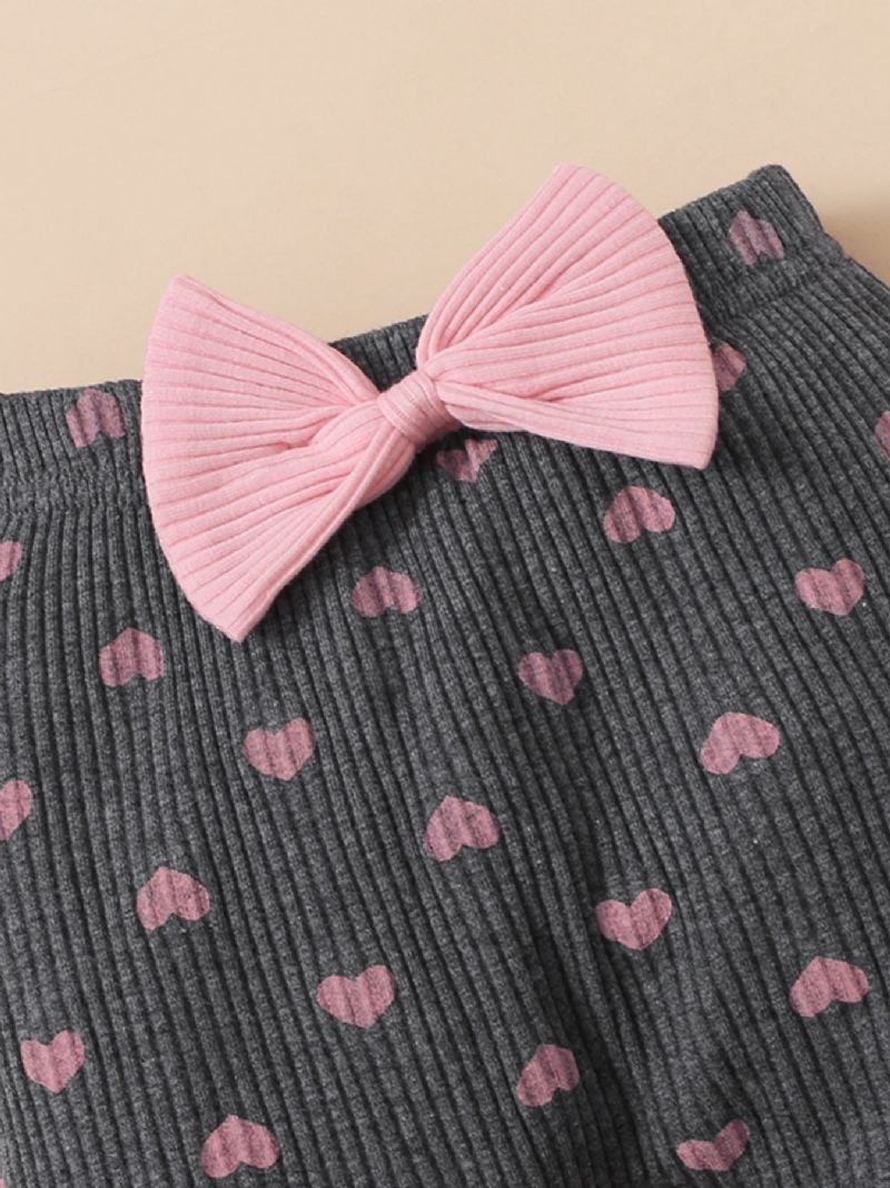 3 Stk Baby Piger Søde Flæsetrøje Leggings & Sløjfe Pandebånd Sæt