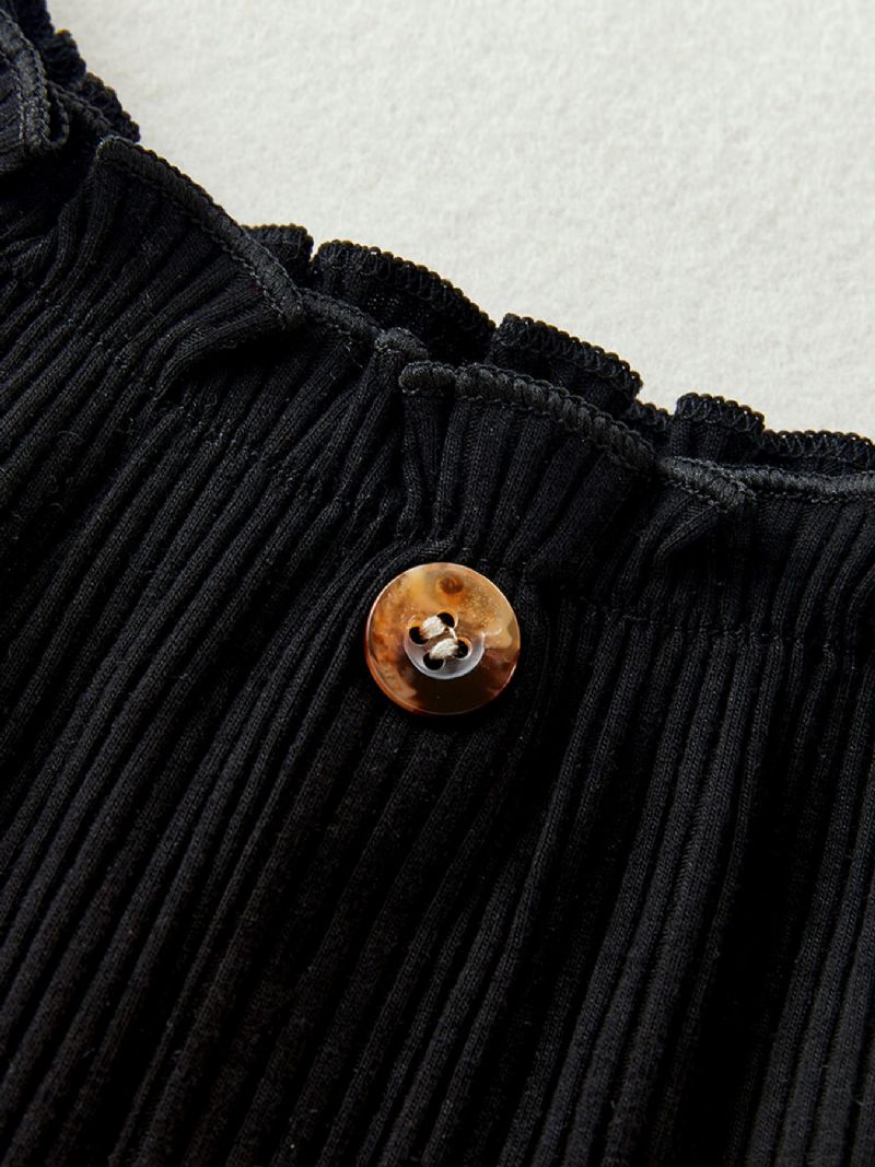3 Stk Babypiger Off-the-shoulder Langærmet Top & Striber Bukser & Pandebånd Sæt