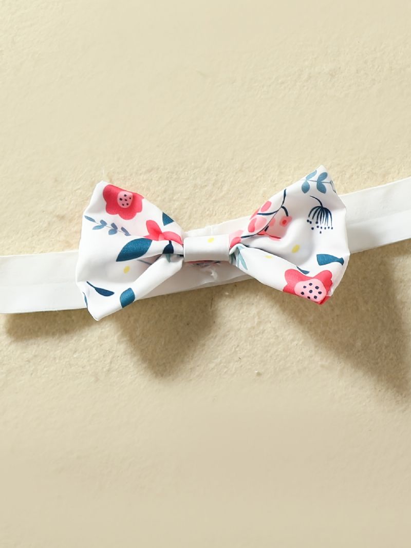 3 Stk Newborn Baby Langærmede Bukser & Blomstret Suspendel Nederdel & Hårbånd Sæt Til Piger