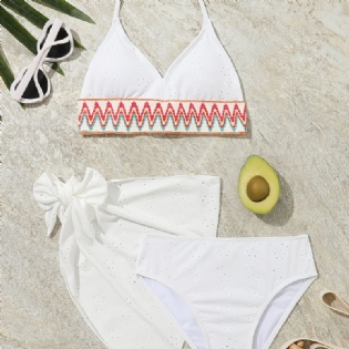3 Stk Piger Hvid Sød Bikini Sæt Til Udendørs Strandfest