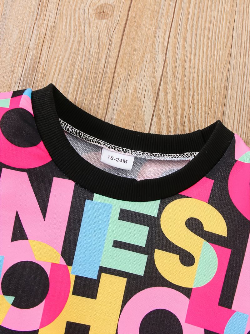 Baby Børn Piger Pullover Sweatshirt & Matchende Joggerbukser Sæt Til Efterår Vinter Ny