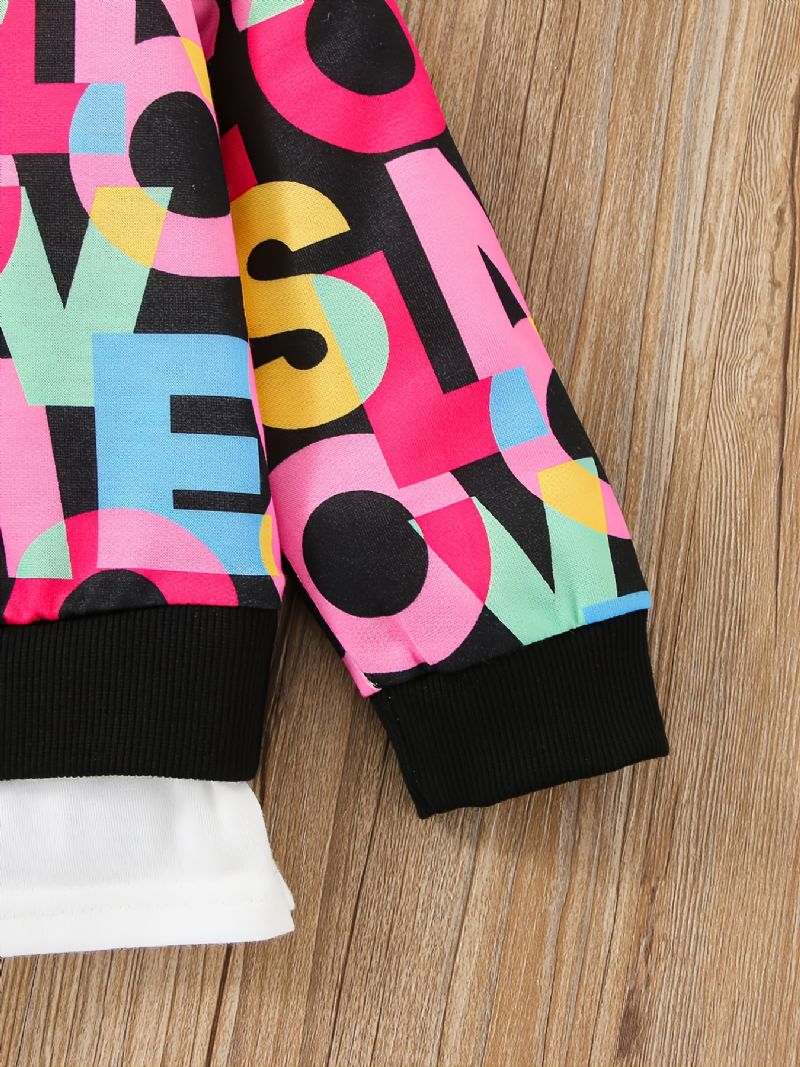 Baby Børn Piger Pullover Sweatshirt & Matchende Joggerbukser Sæt Til Efterår Vinter Ny