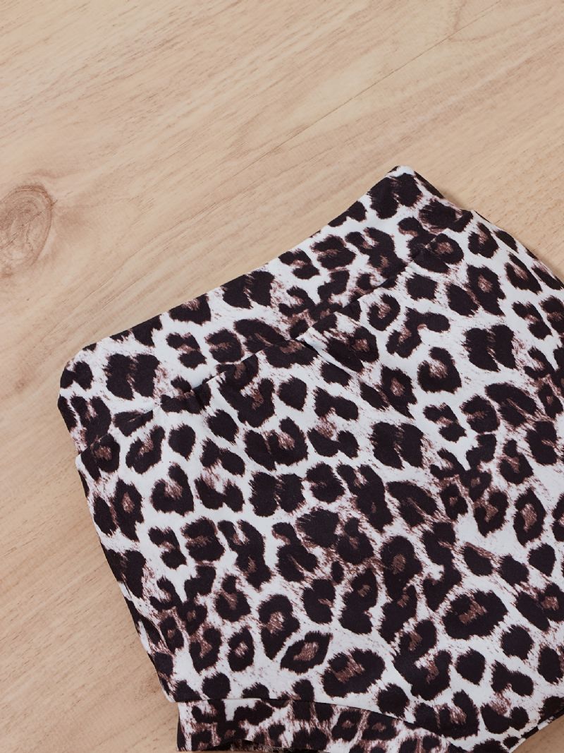 Baby Piger Ærmeløs Romper + Leopard Print Underdele + Pandebånd Sæt Babytøj