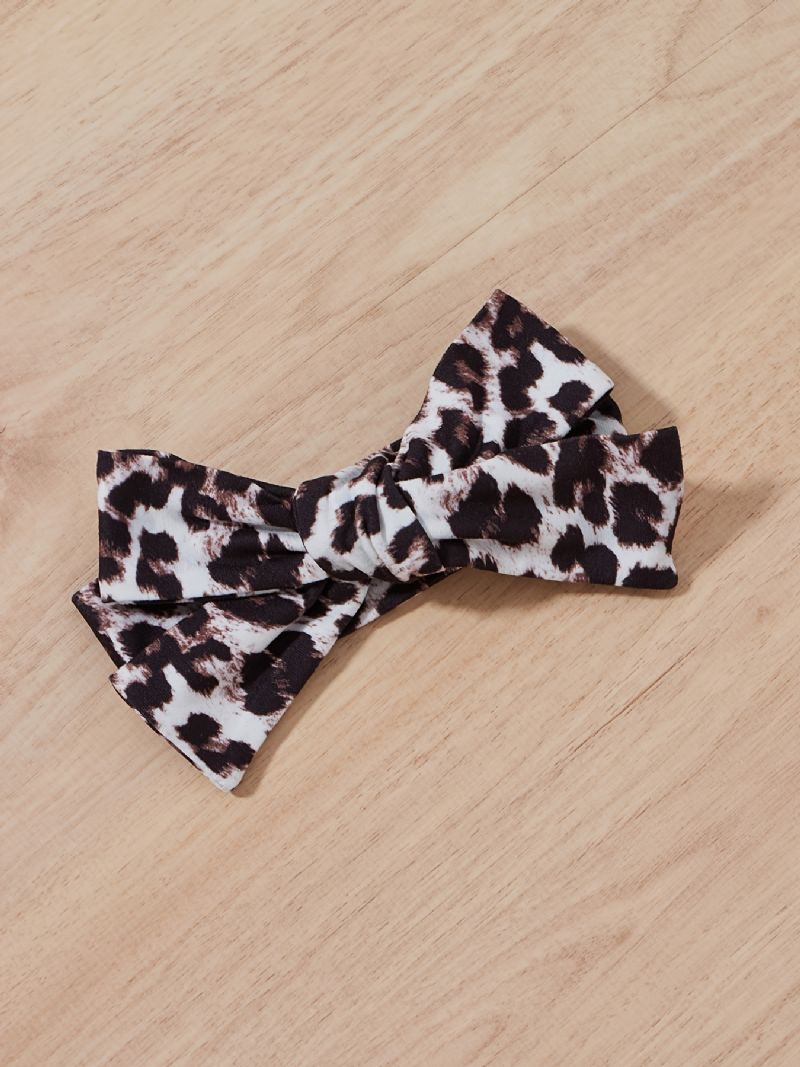 Baby Piger Ærmeløs Romper + Leopard Print Underdele + Pandebånd Sæt Babytøj
