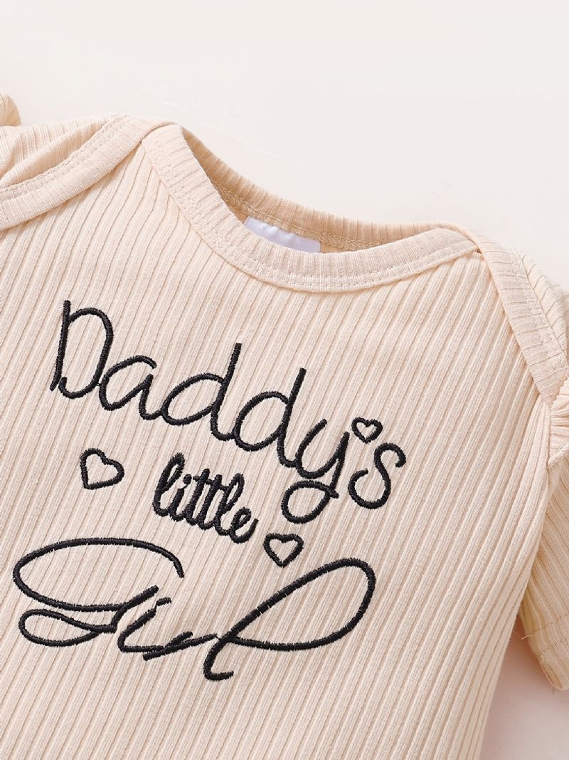 Baby Piger Flæse Korte Ærmer Bukser + Blomstermønster Buksesæt Bodysuit Onesie Babytøj