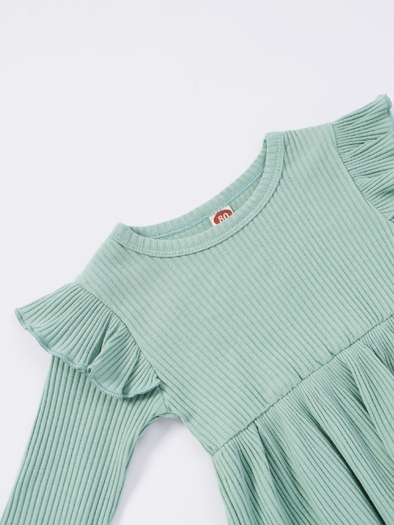 Baby Piger Flæse Langærmet Top + Matchende Leggings Bukser Sæt Babytøj Til Vinter