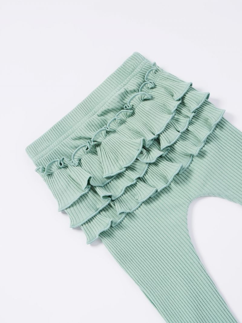 Baby Piger Flæse Langærmet Top + Matchende Leggings Bukser Sæt Babytøj Til Vinter