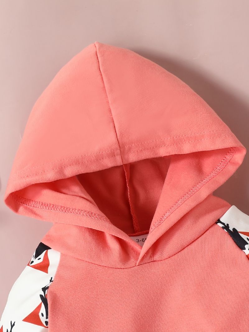 Baby Piger Jul Langærmet Sæt Hætte Sweatshirt Bukser Hatte Sæt