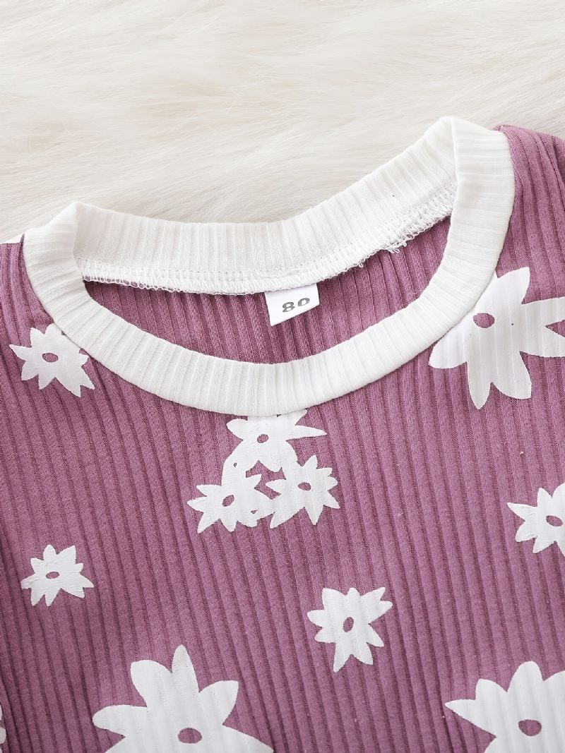 Baby Piger Pullover Sweatshirt & Matchende Sweatpants Sæt Babytøj Outfit