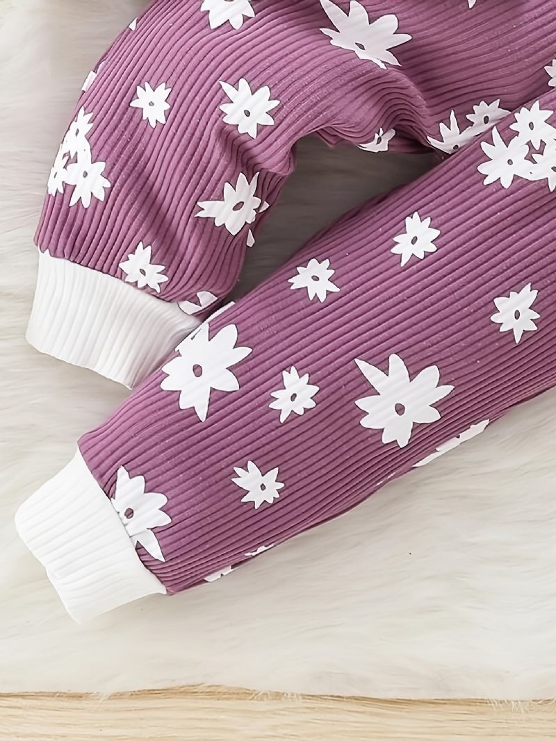 Baby Piger Pullover Sweatshirt & Matchende Sweatpants Sæt Babytøj Outfit