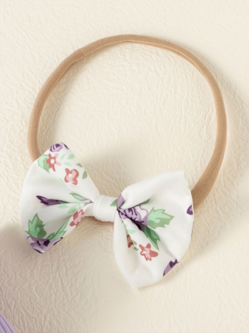 Babyoutfits Flæsebukser + Blomsterbukser + Pandebånd Sæt Tøj Til Nyfødte Spædbørn
