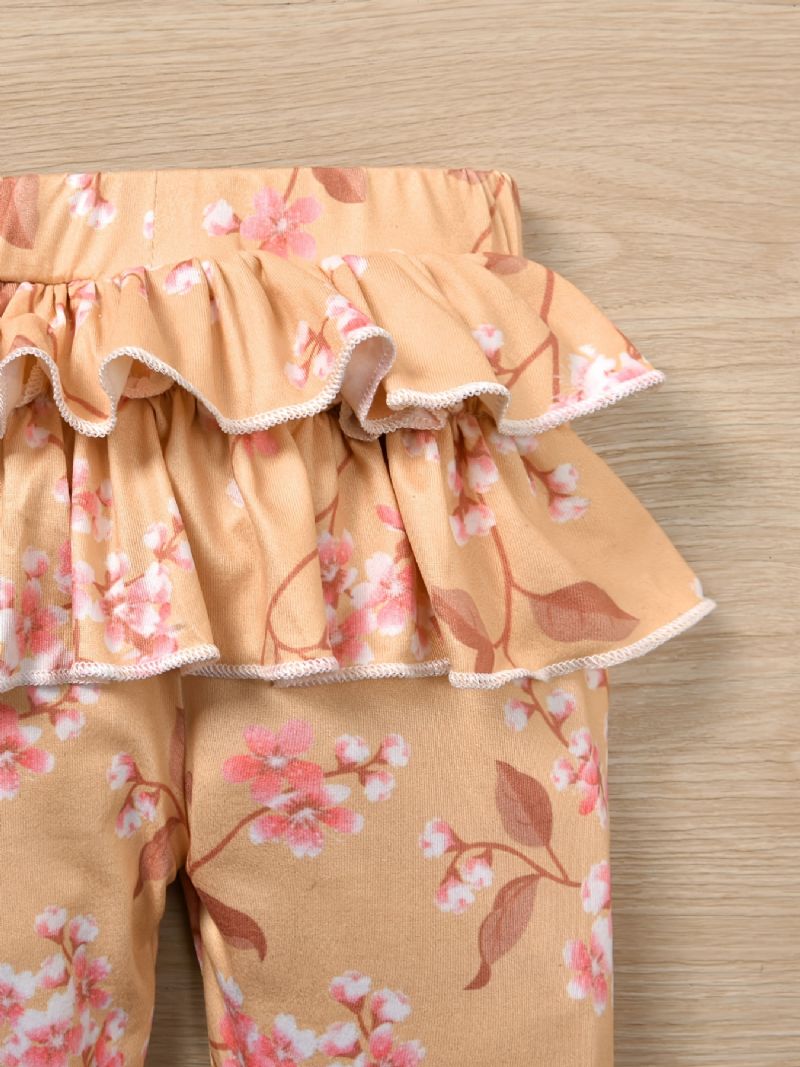 Babypiger Bodysuit Onesie & Matchende Bukser & Pandebånd Sæt