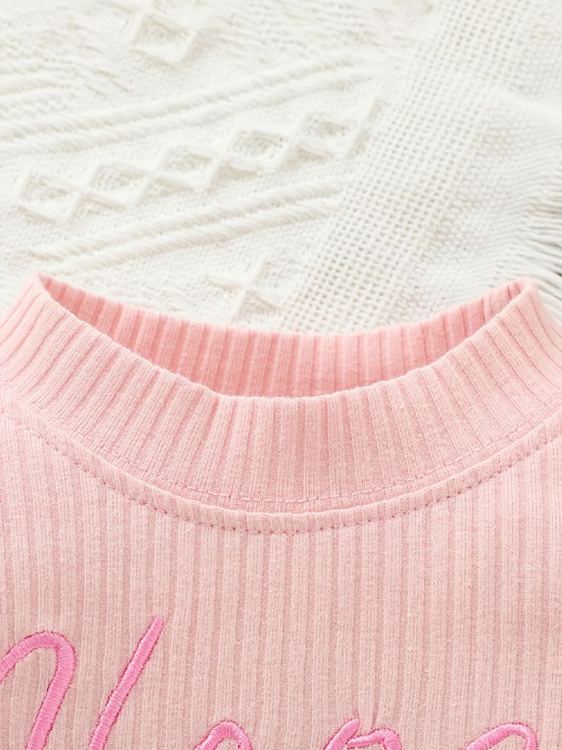 Babypiger Bomuld Sweatshirt & Matchende Bukser Sæt Nyt Vintertøj