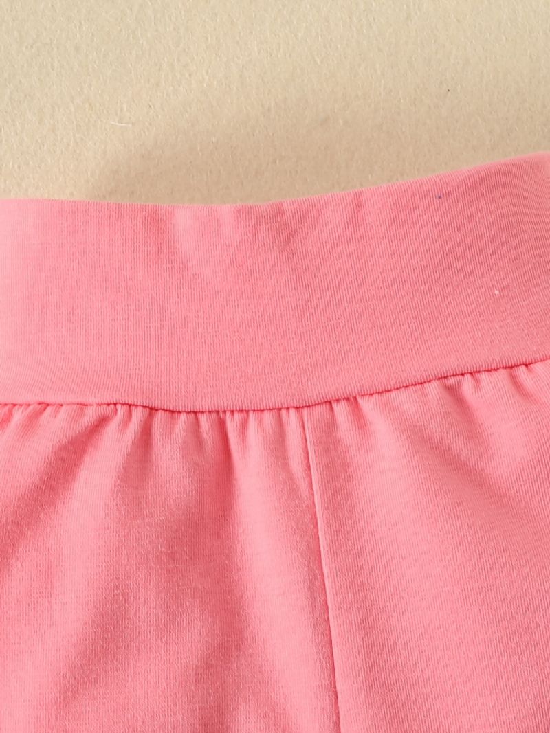 Babypiger Elegant Blomsterprint Sæt Med Prinsessekjole & Solide Bukser & Sløjfe Pandebånd Til Julefest