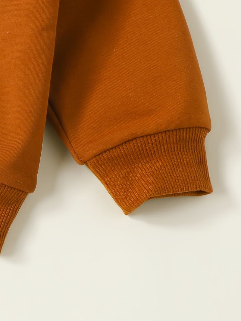 Babypiger Fodbold Brevtryk Pullover Sweatshirt & Flare Benbukser Sæt Børnetøj