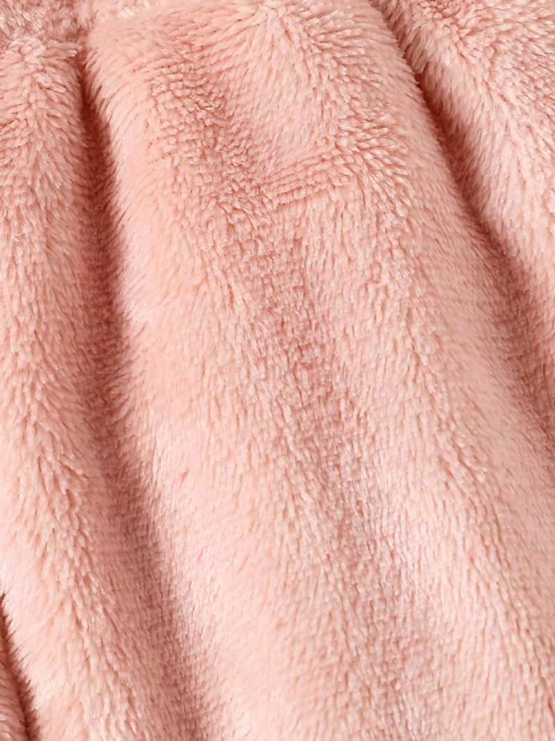 Babypiger Kaninmønster Rullekrave Fleece Sweatshirt + Matchende Joggingbukser Sæt Til Vinter Babytøj