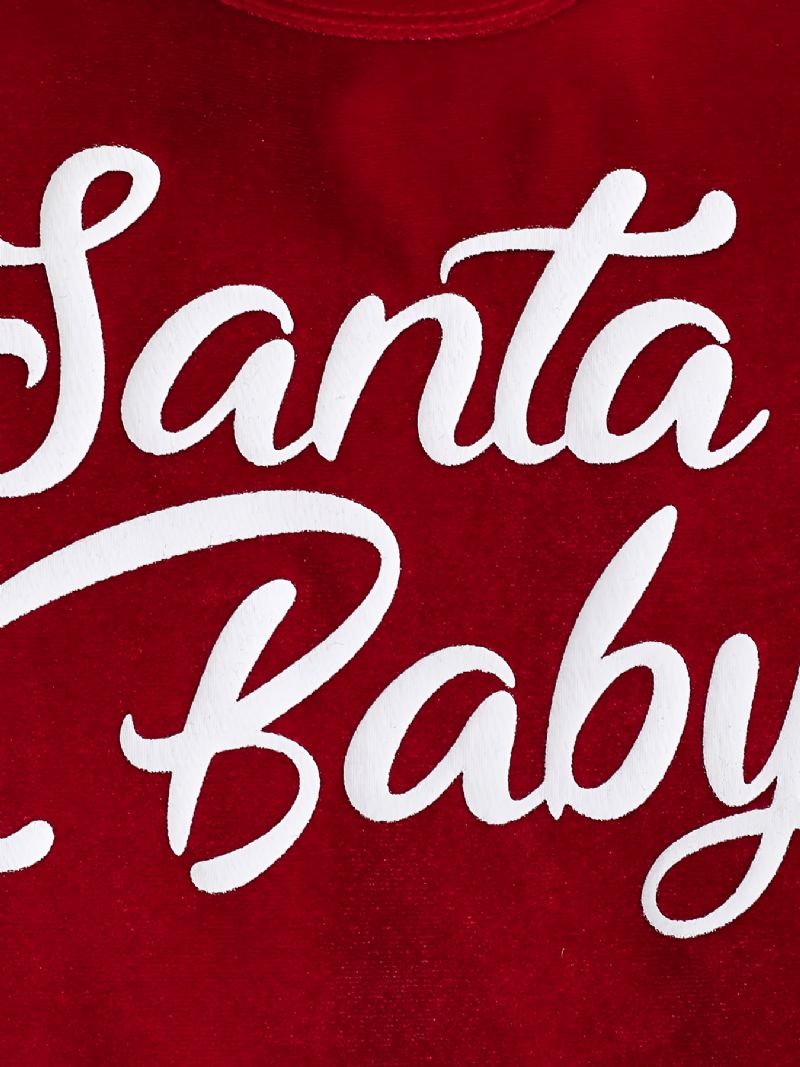 Babypiger Langærmet Bodysuit & Bukser Og Hattesæt Nyfødt Babysæt Til Jul Babytøj