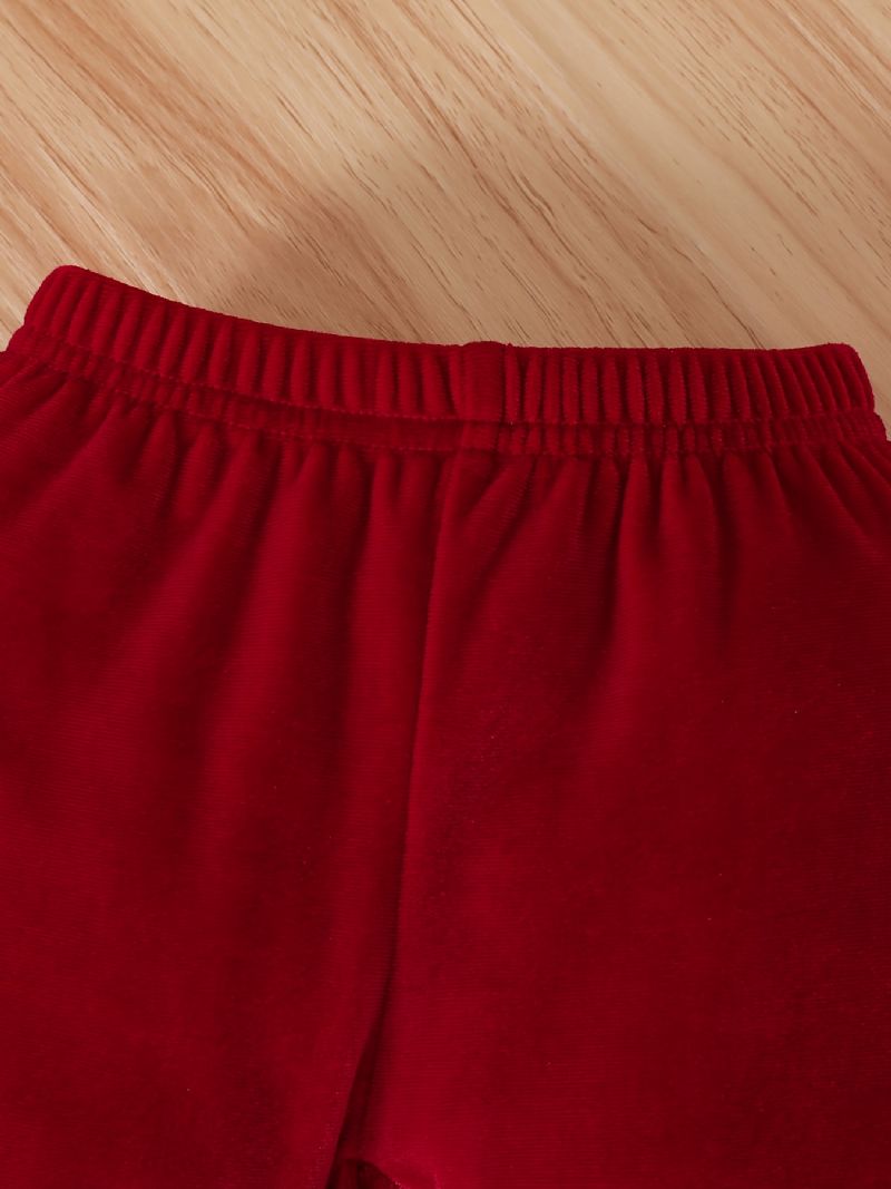 Babypiger Langærmet Bodysuit & Bukser Og Hattesæt Nyfødt Babysæt Til Jul Babytøj