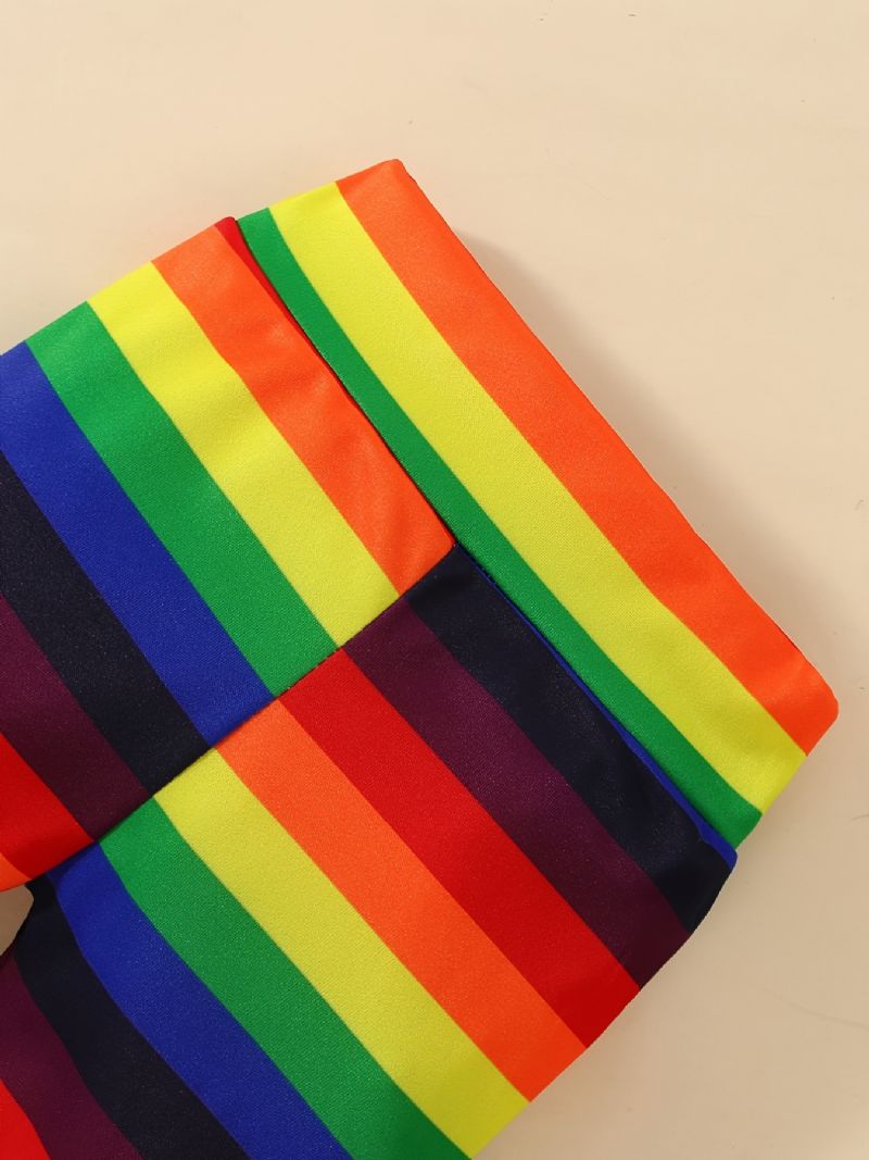 Babypiger Mama's Rainbow Babybodysuit & Regnbuestribede Bukser & Hattesæt Newborn Babysæt