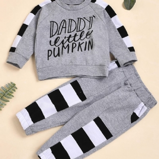 Babypiger Plaid Patchwork Sweatshirt + Joggingbukser Sæt Til Vinter Babytøj