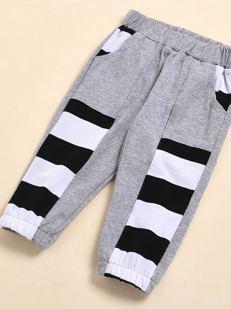 Babypiger Plaid Patchwork Sweatshirt + Joggingbukser Sæt Til Vinter Babytøj