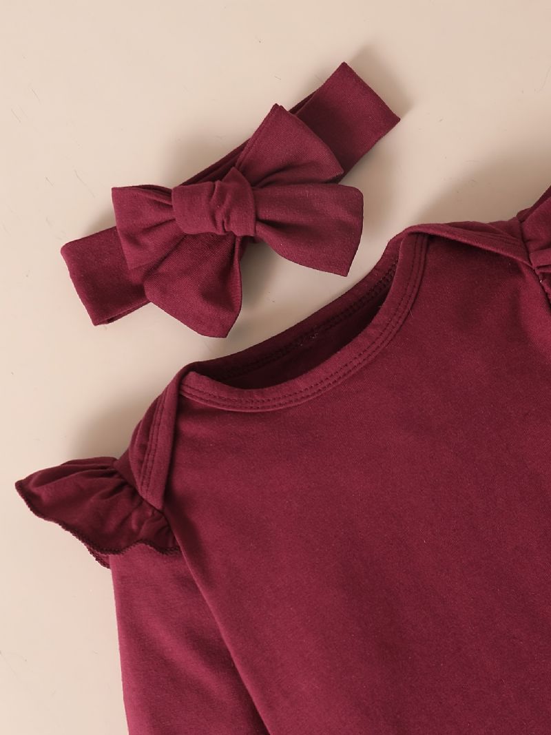Babypiger Romper & Blomsterprint Bukser & Pandebånd Sæt Outfit Bodysuit Onesie Tøj