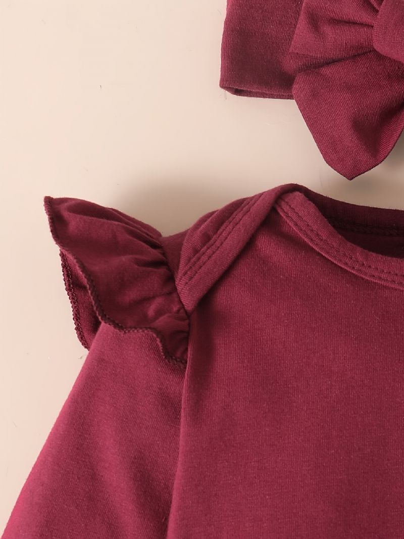 Babypiger Romper & Blomsterprint Bukser & Pandebånd Sæt Outfit Bodysuit Onesie Tøj