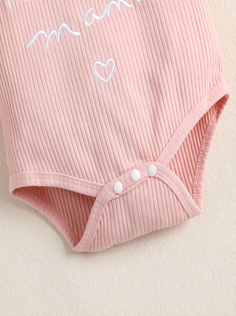 Babypiger Top Med Flæseærmer Og Matchende Bukser Og Pandebånd
