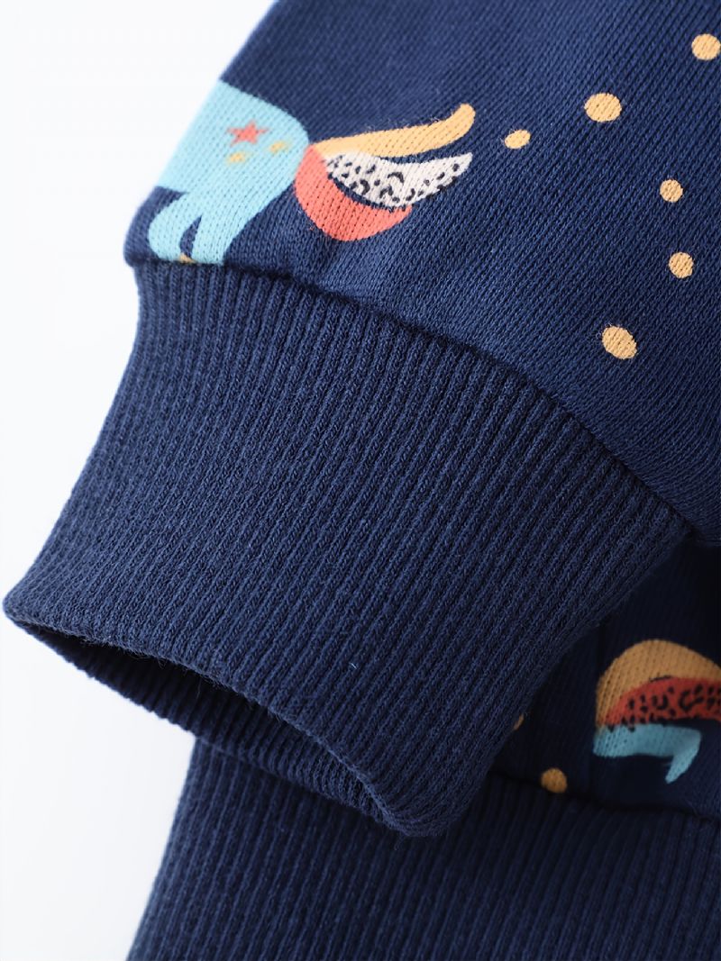 Børn Piger Unicorn Print Hættetrøje Sweatshirt Buksesæt Efterår Vinter