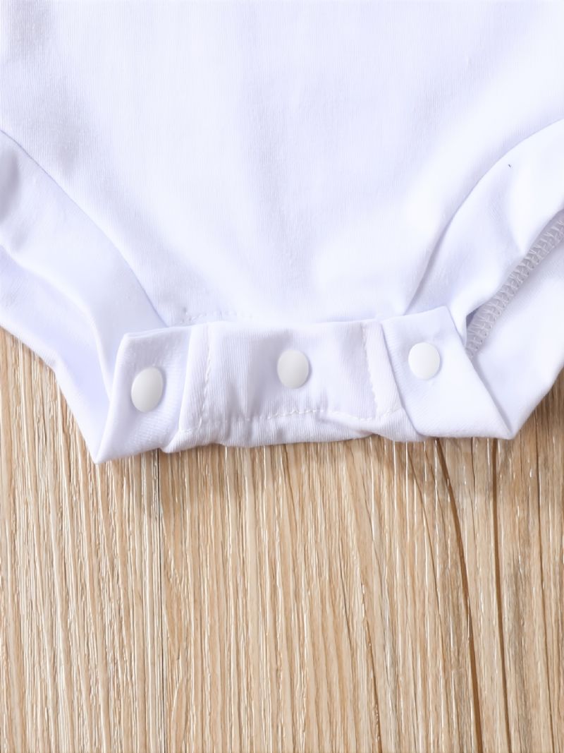 Christmas Set Børn Rompers Crew Neck Plaid Langærmet Flare Leg Bukser Sæt