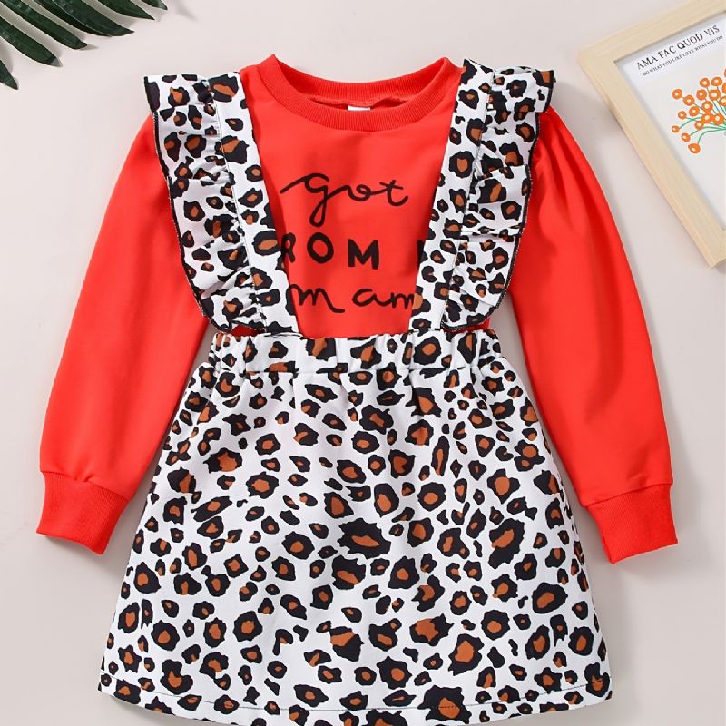 Efterår Vinter Ny Langærmet Sweatshirt Med Leopardprint Til Piger