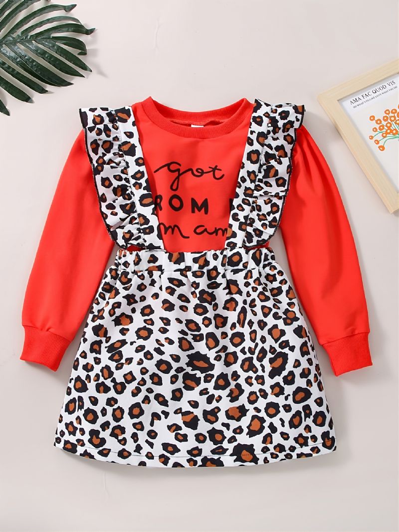 Efterår Vinter Ny Langærmet Sweatshirt Med Leopardprint Til Piger
