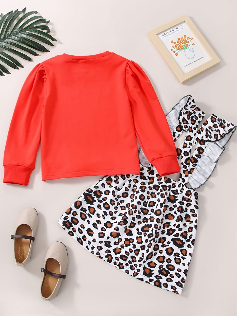 Efterår Vinter Ny Langærmet Sweatshirt Med Leopardprint Til Piger