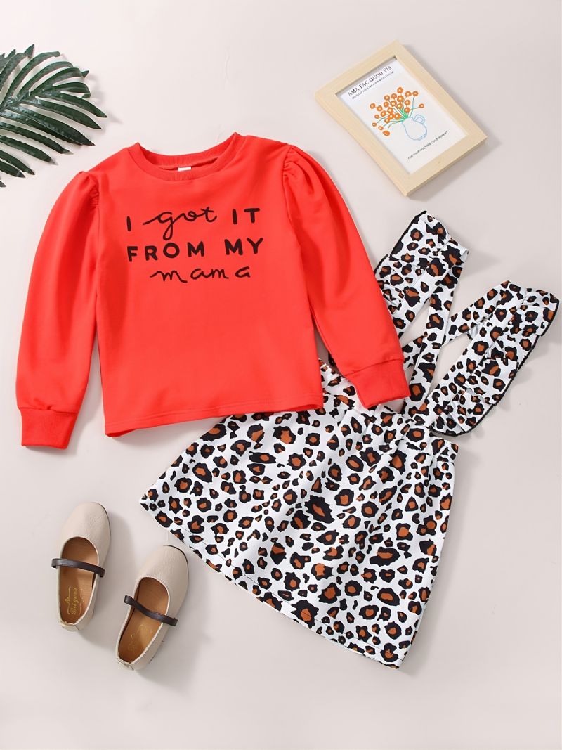 Efterår Vinter Ny Langærmet Sweatshirt Med Leopardprint Til Piger