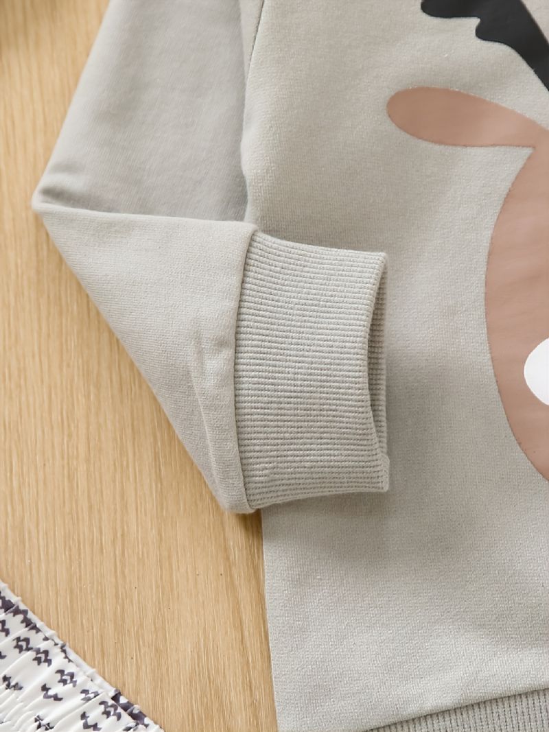 Efterår Vinter Nye Piger Jul Printet Casual Langærmede Bukser Sæt