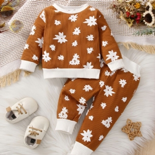 Jul Price Cuts Baby Blomsterprint Efterår / Vinter Matchende Sæt