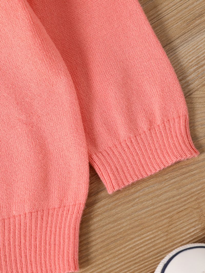 Langærmet Striktrøje Til Babypiger Og Matchende Bukser Med Babytøj Til Vinter