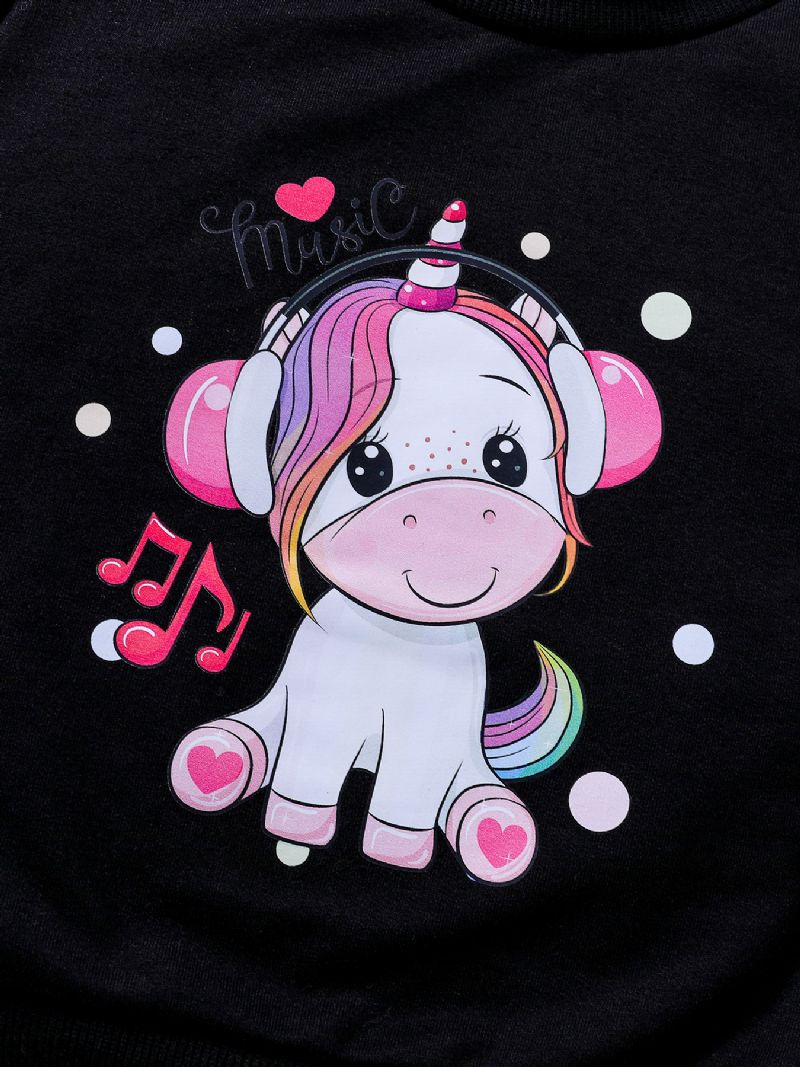 Mode Piger Unicorn Sweatshirt Sæt