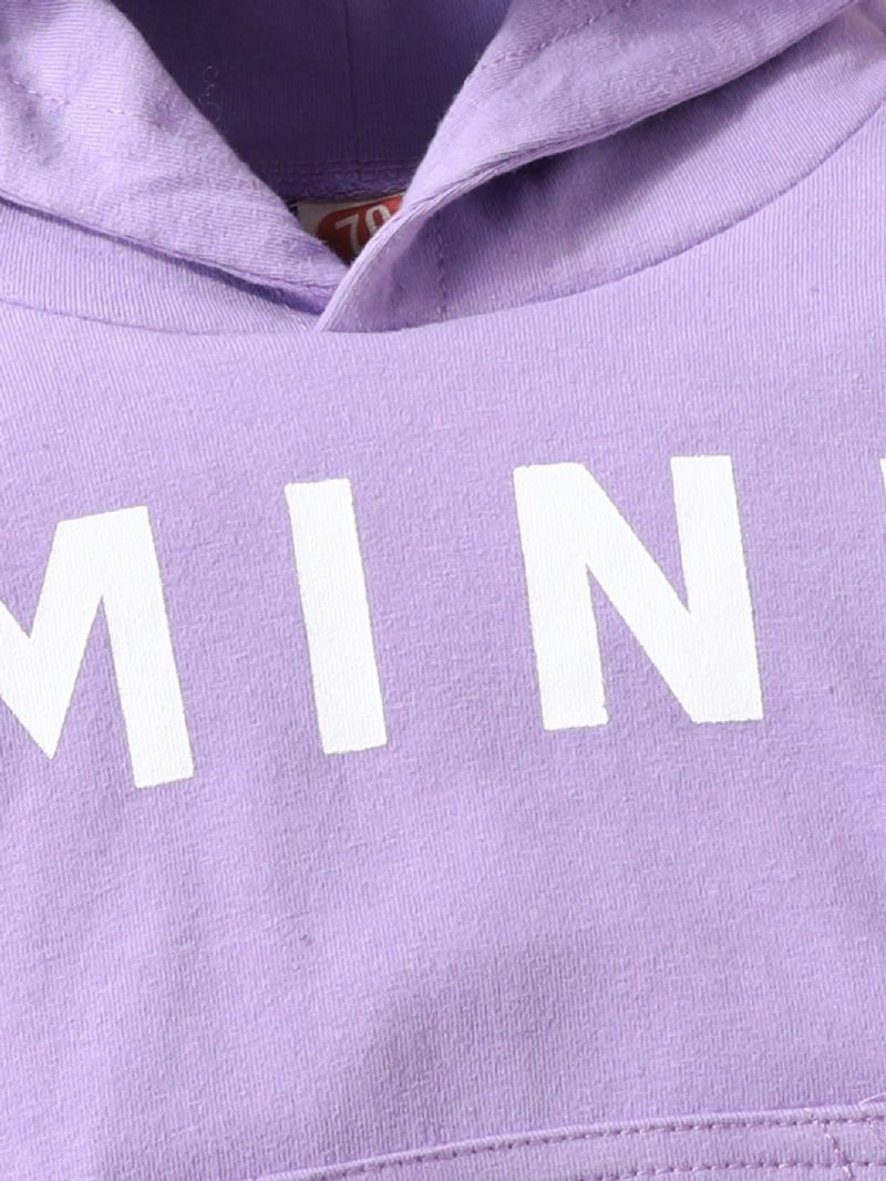 Nyfødte Babypiger Casual Brevtryk Langærmet Sweatshirt Bukser Sæt