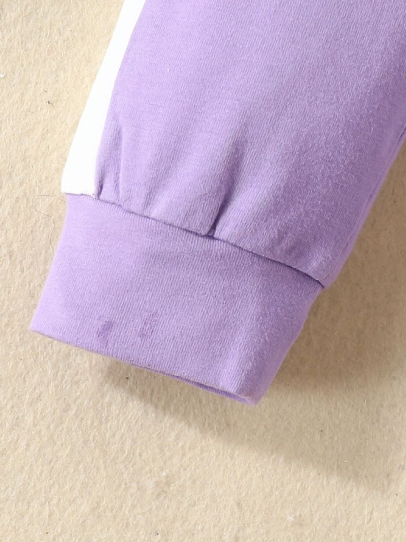 Nyfødte Babypiger Casual Brevtryk Langærmet Sweatshirt Bukser Sæt