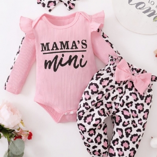 Nyfødte Babypiger Langærmede Bukser Med Pandebånd Pandebøjler Baby Layette Sæt Spædbørn Babytøj Outfit