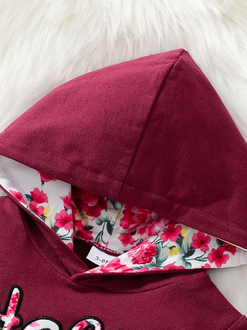 Pigeblomstret Hættetrøje + Bukser + Pandebånd Outfits Tøjsæt